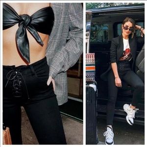J BRAND X STEPH SHEP HIGH-RISE LACED COATED JEAN